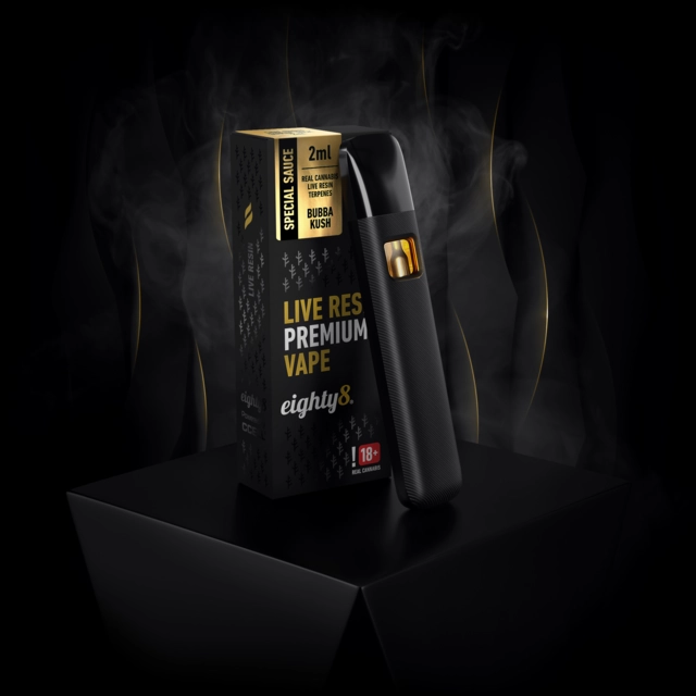 Bubba Kush LIVE RESIN terpény, VAPE pero eighty8
