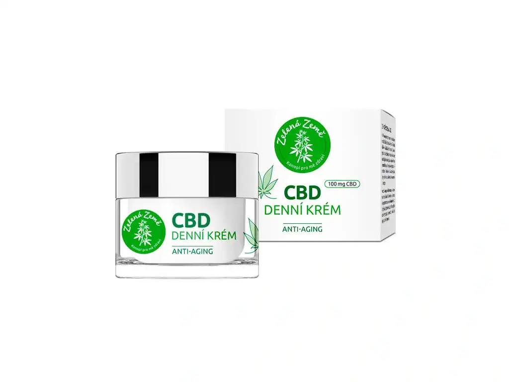 CBD denný krém Zelená Země, 100mg CBD Anti-Aging
