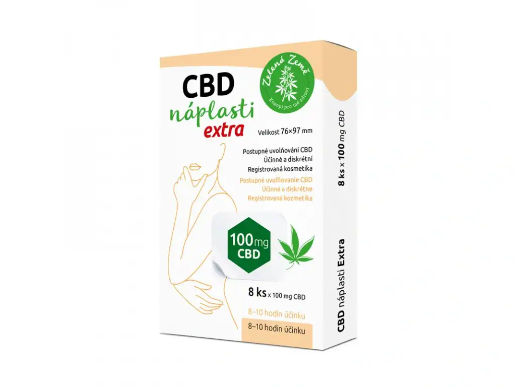 CBD náplasť na bolesť Zelená Země, EXTRA veľké 100mg