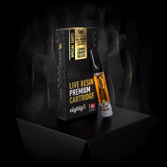 Cherry Gelato LIVE RESIN terpeny CARTRIDGE eighty8