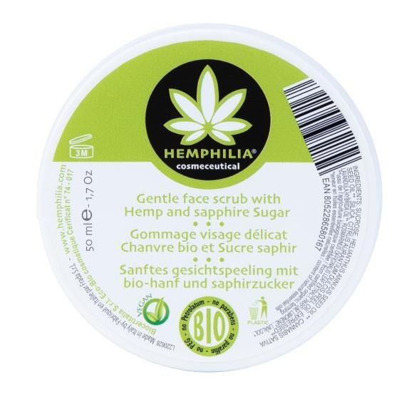 Jemná maska na tvár so zafírovým cukrom Hemphilia 50ml