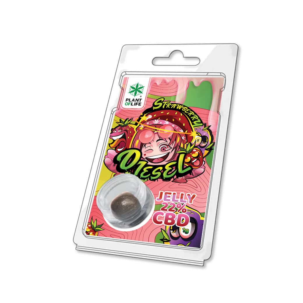 Konopna zivica CBD Jelly Strawberry Diesel Plant of Life 1g