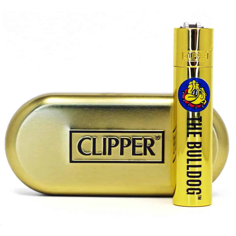 The Bulldog kovovy zapalovac GOLD giftbox Clipper