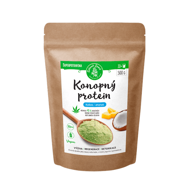 Zelena Zeme konopny protein Kokos Ananas 500